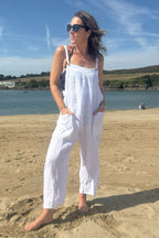 100% Linen Dungarees with Front Pockets
