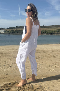 100% Linen Dungarees with Front Pockets