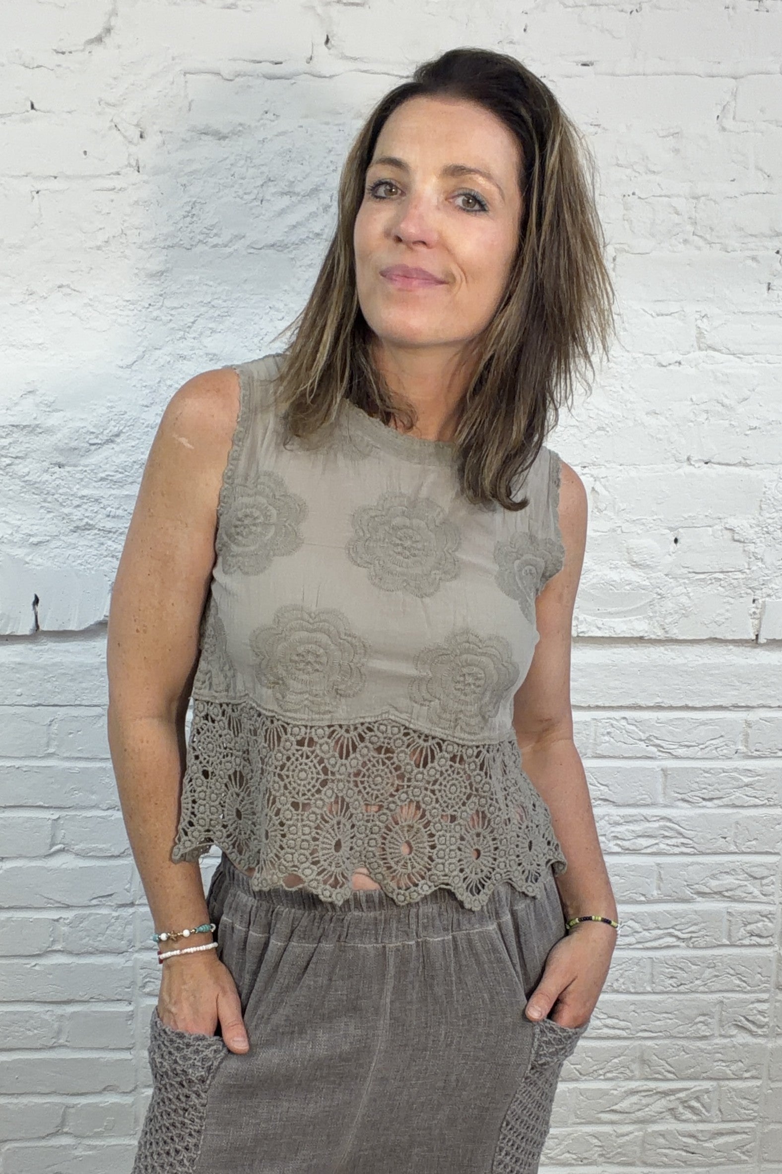 Brianna Lace Detail Top