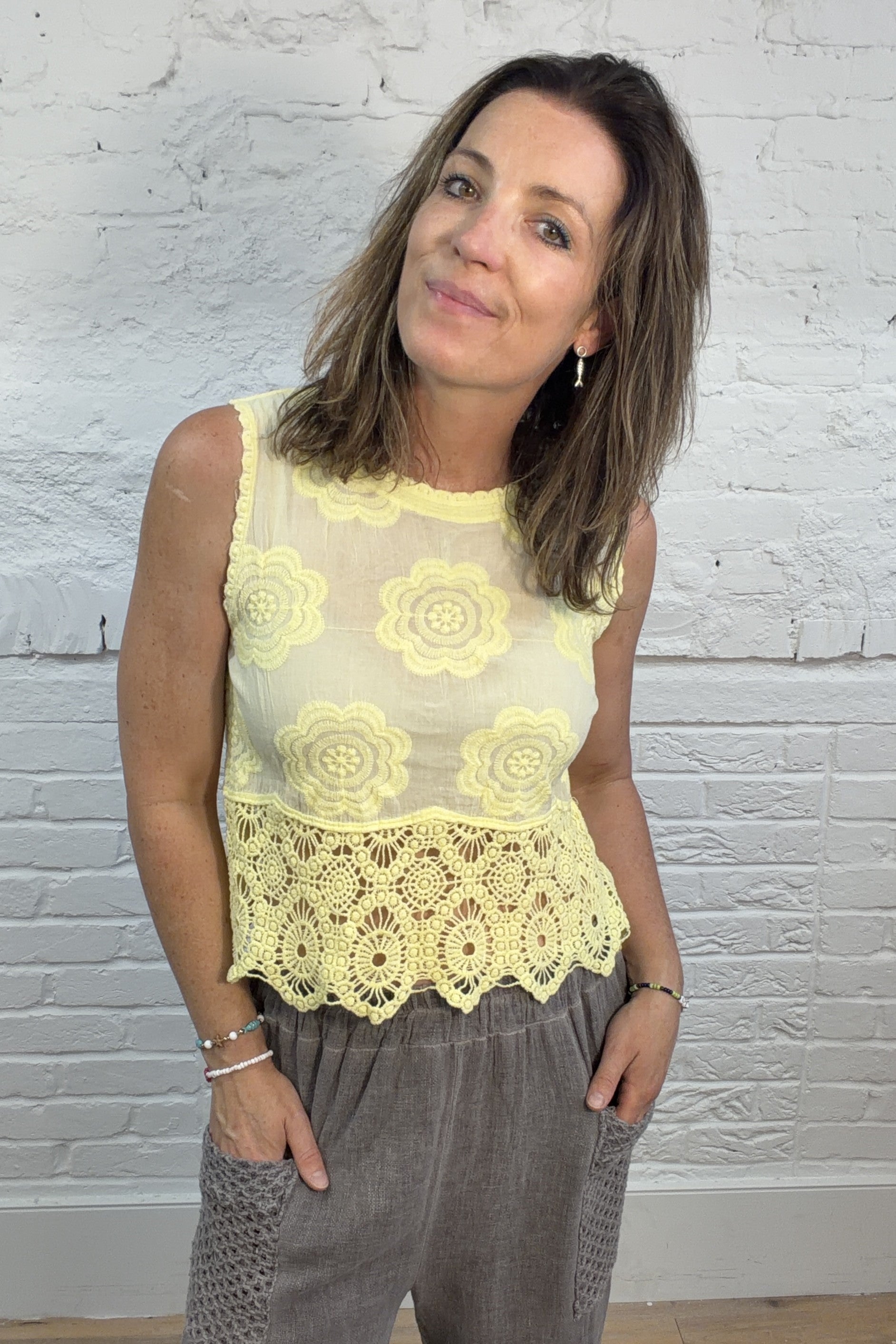 Brianna Lace Detail Top
