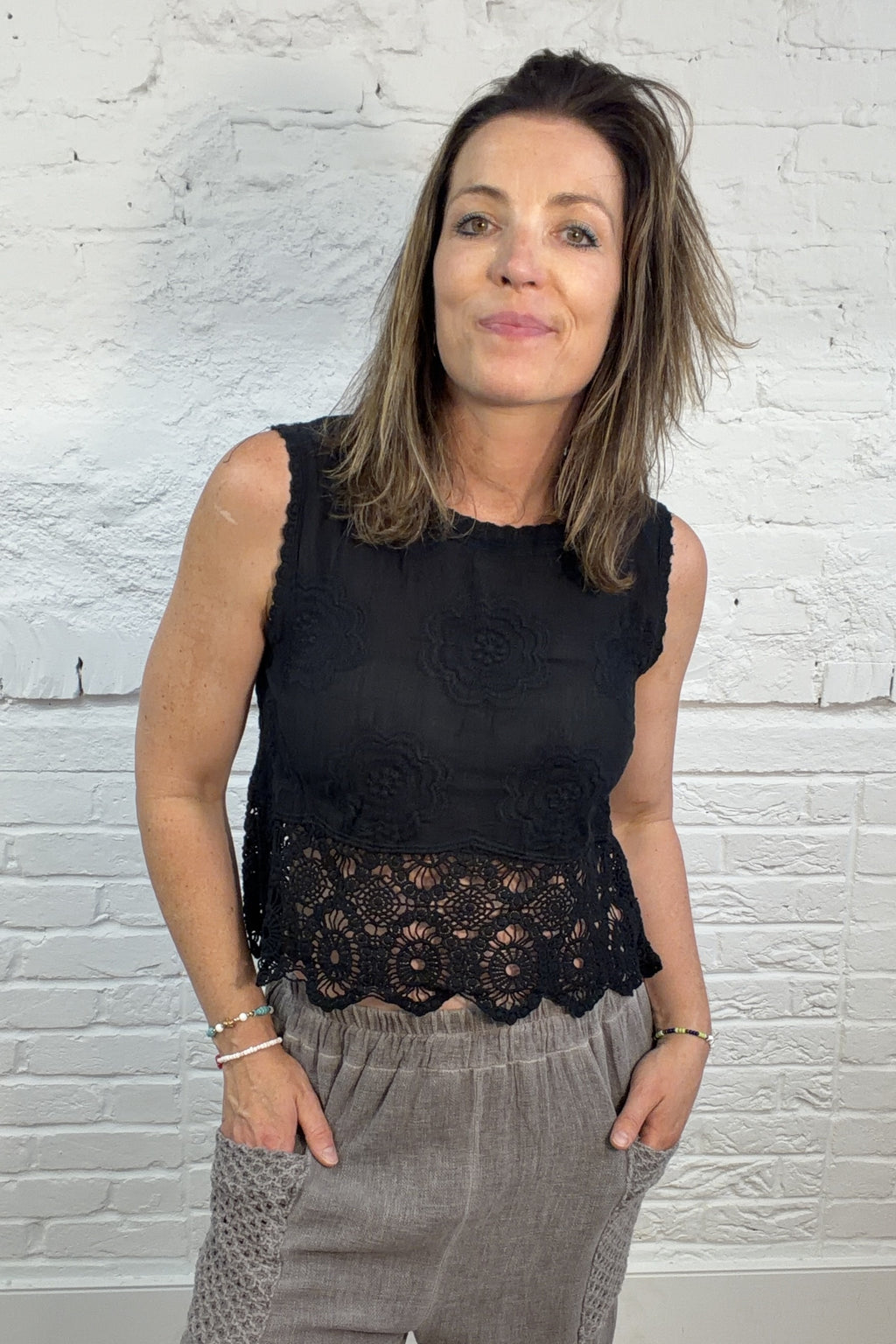 Brianna Lace Detail Top