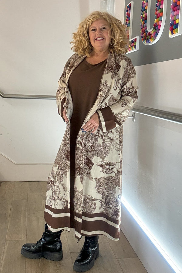 Safari Print Long Kimono Set