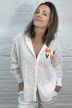 Good Vibes Broderie Shirt