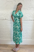 Emerald Breeze Midi Dress
