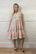 Aztec Patterned Tiered Dress