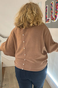 Miss Sugar Pearl Back Batwing Jumper