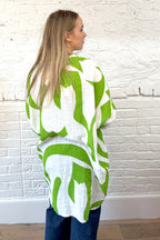 Long Abstract Print Cotton Shirt