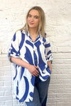 Long Abstract Print Cotton Shirt
