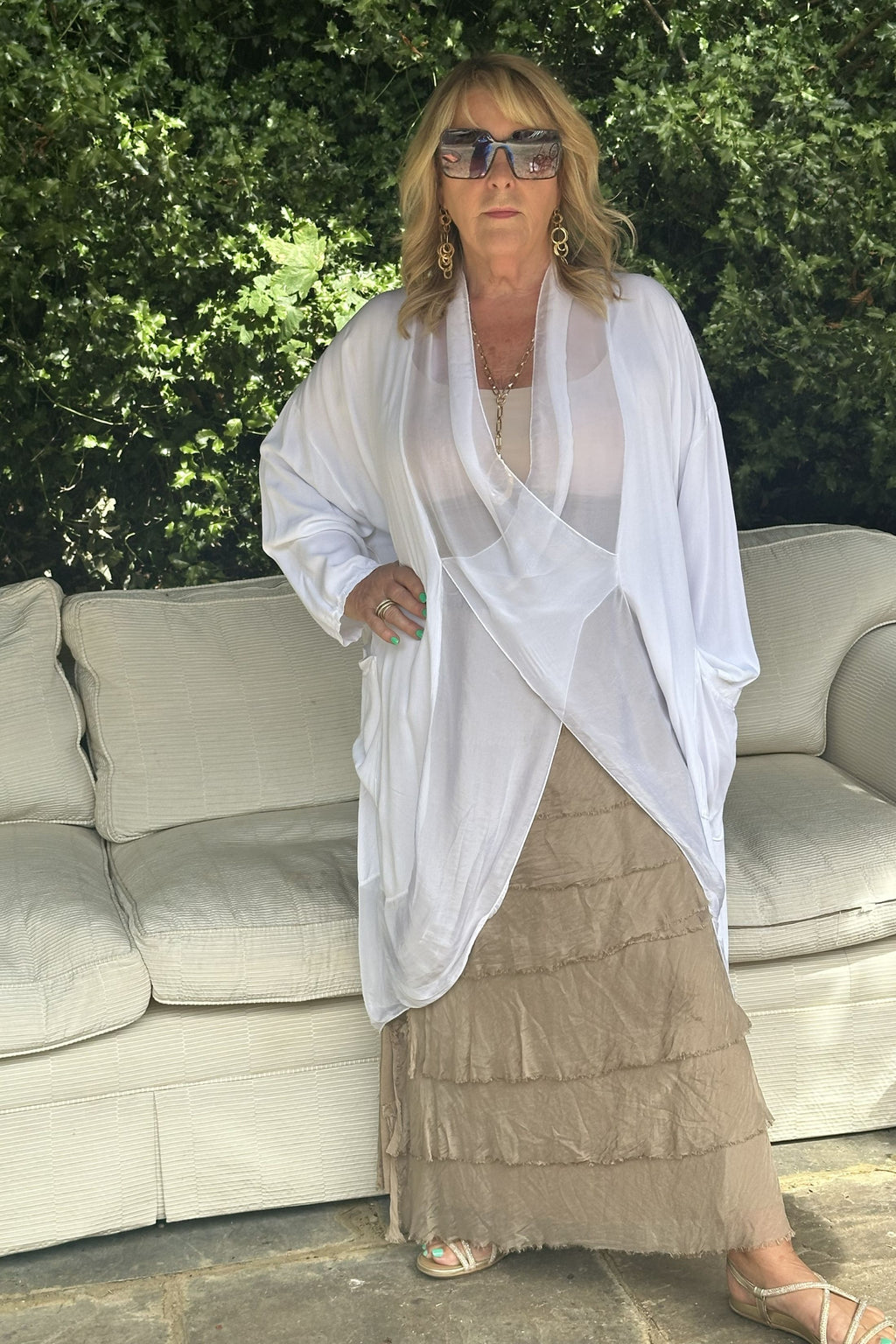The Sakura Silk Trim Top
