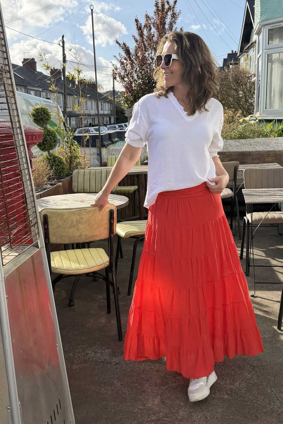 Falda larga con cinturilla