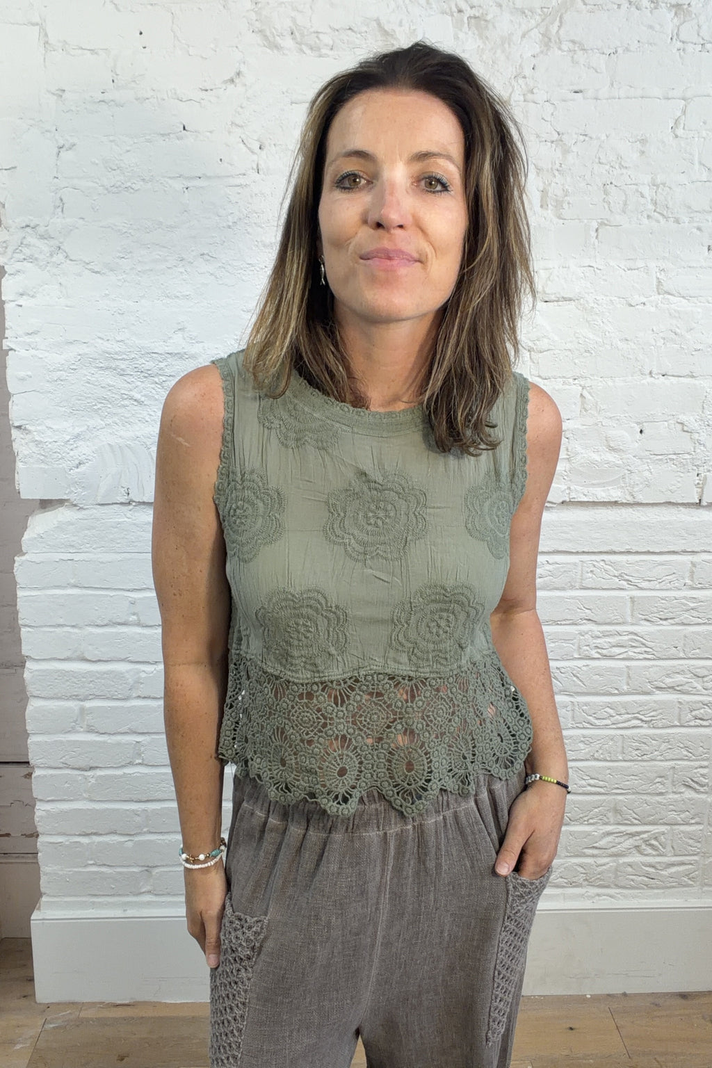 Brianna Lace Detail Top