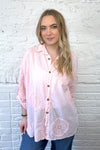 100% Linen Flower Embroidered Shirt