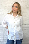 100% Linen Flower Embroidered Shirt