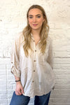 100% Linen Flower Embroidered Shirt