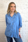 100% Linen Flower Embroidered Shirt
