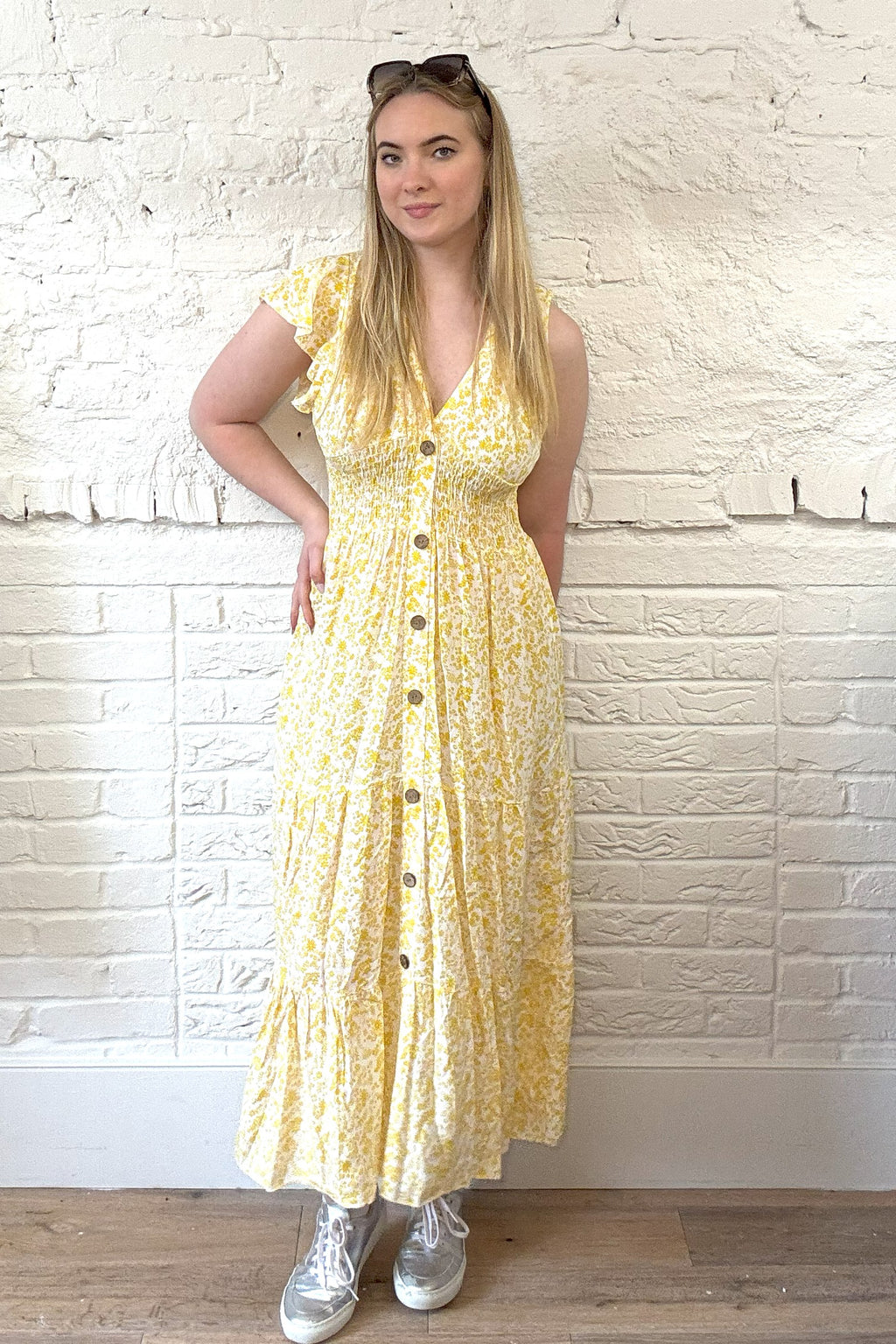 Floral Button Maxi Dress