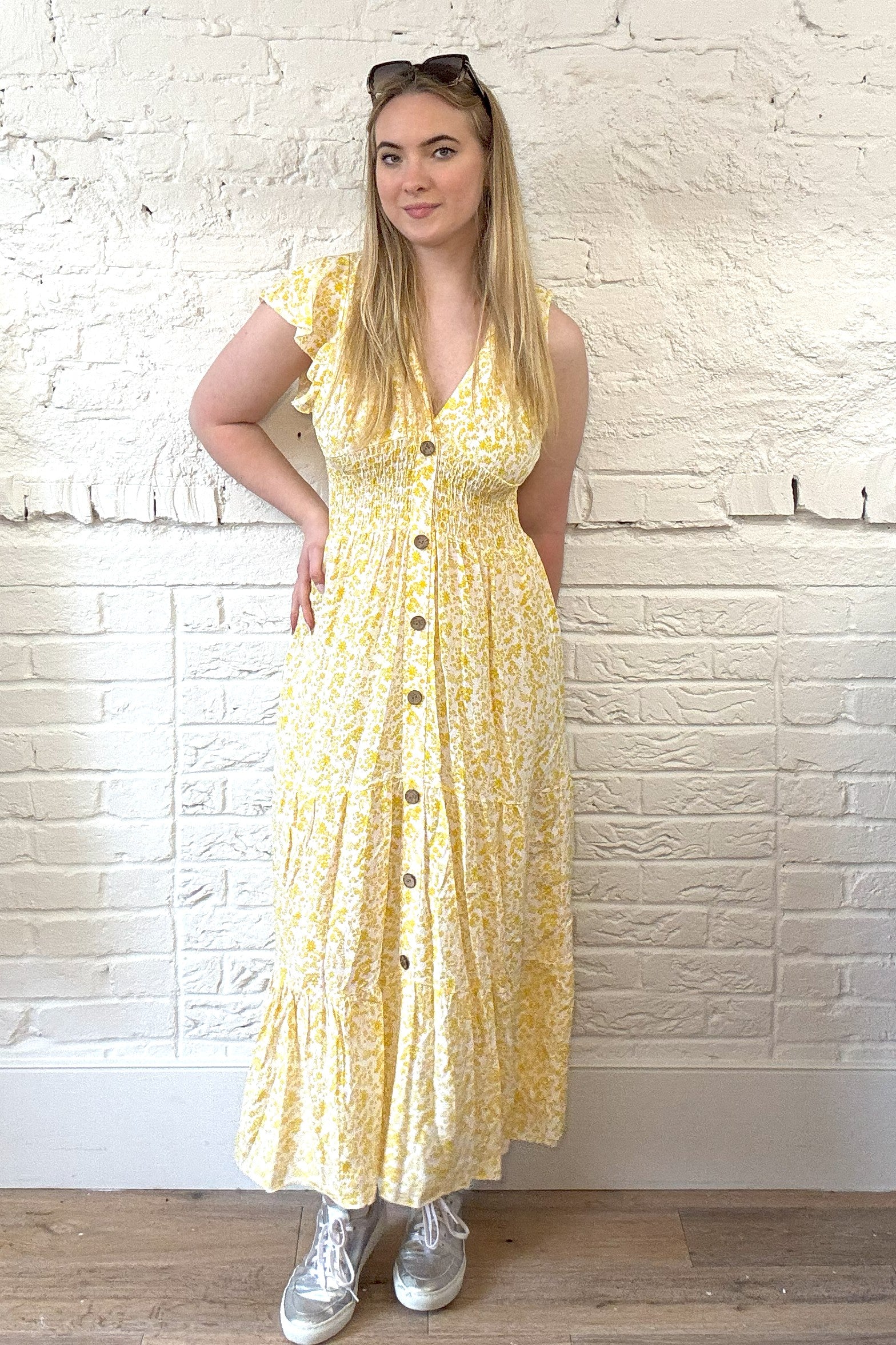 Floral Button Maxi Dress