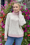 Funnel Neck Contrast Stitch Jumper