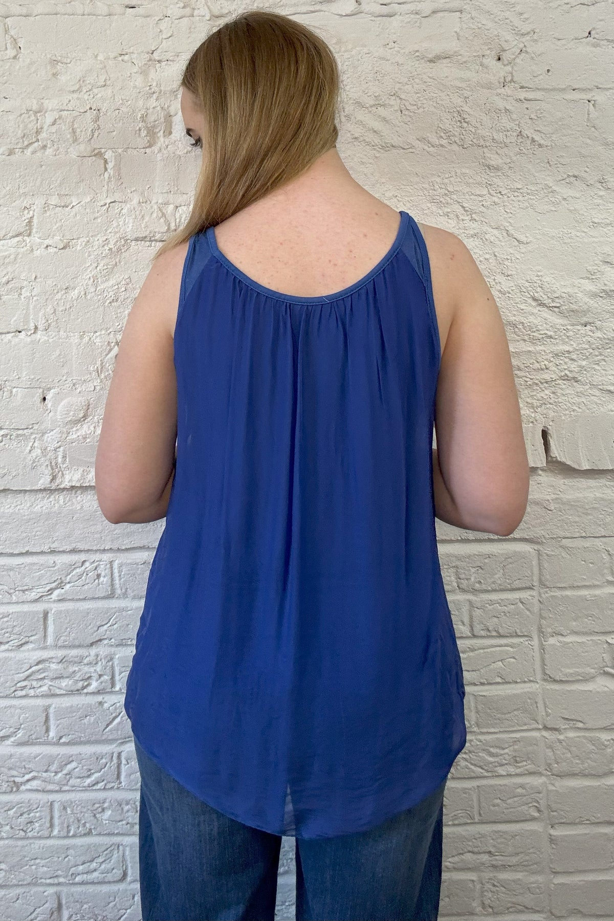Silk Vest Top with Silver Heart Charm