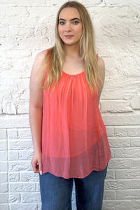 Silk Vest Top with Silver Heart Charm