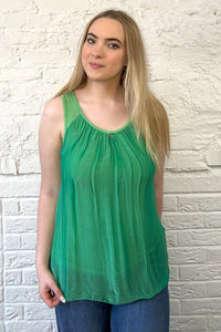 Silk Vest Top with Silver Heart Charm