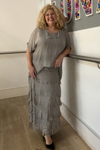 Kleid mit Seiden-Overlay