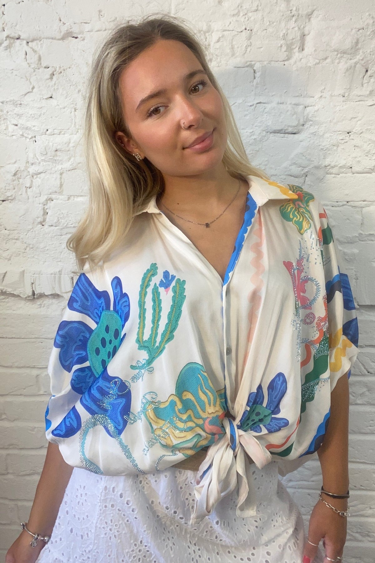 Melody Tie-Front Blouse