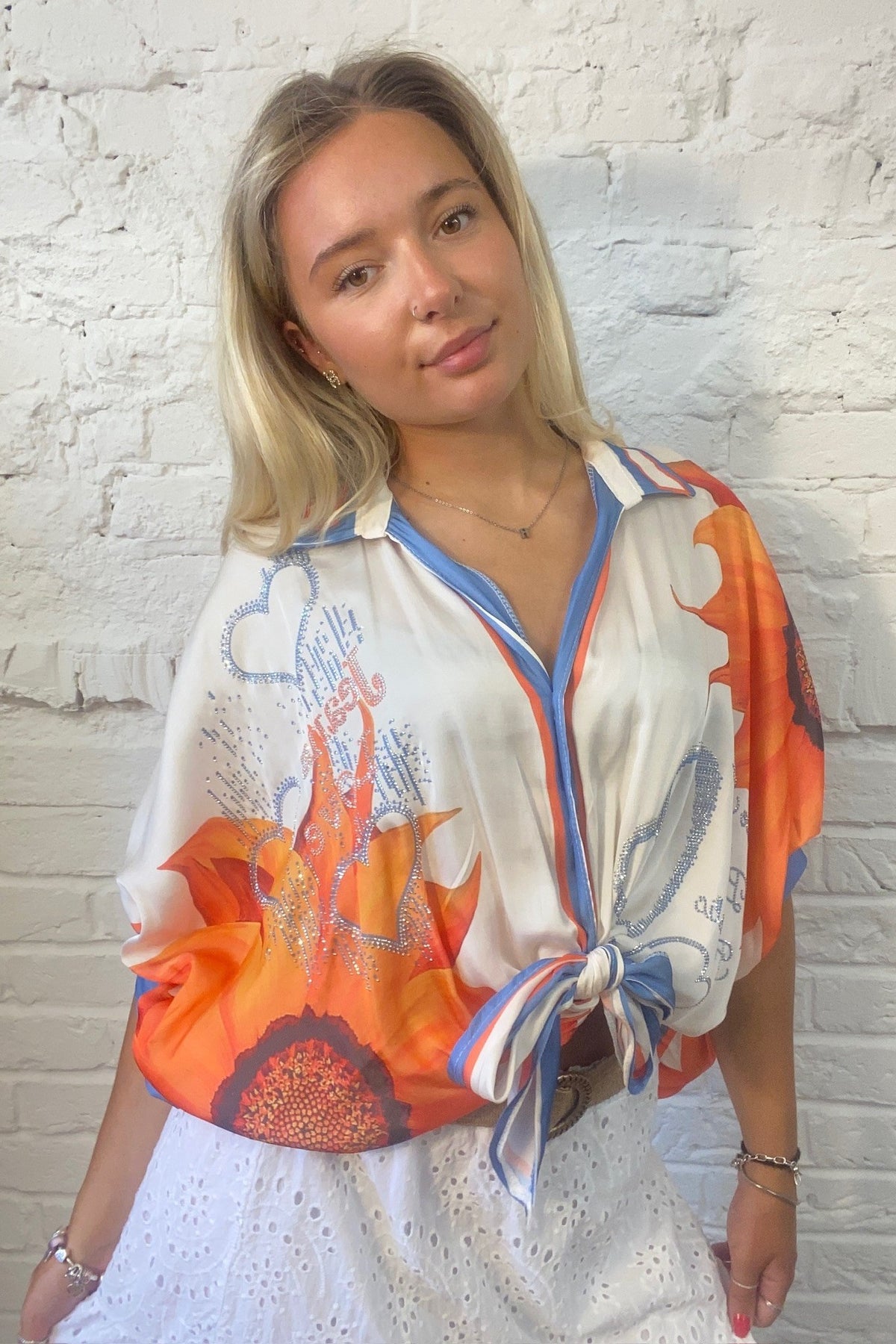 Melody Tie-Front Blouse