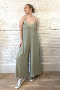 Satin Trim Wide Leg jumpsuit