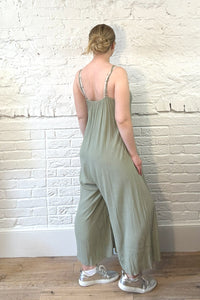 Satin Trim Wide Leg jumpsuit
