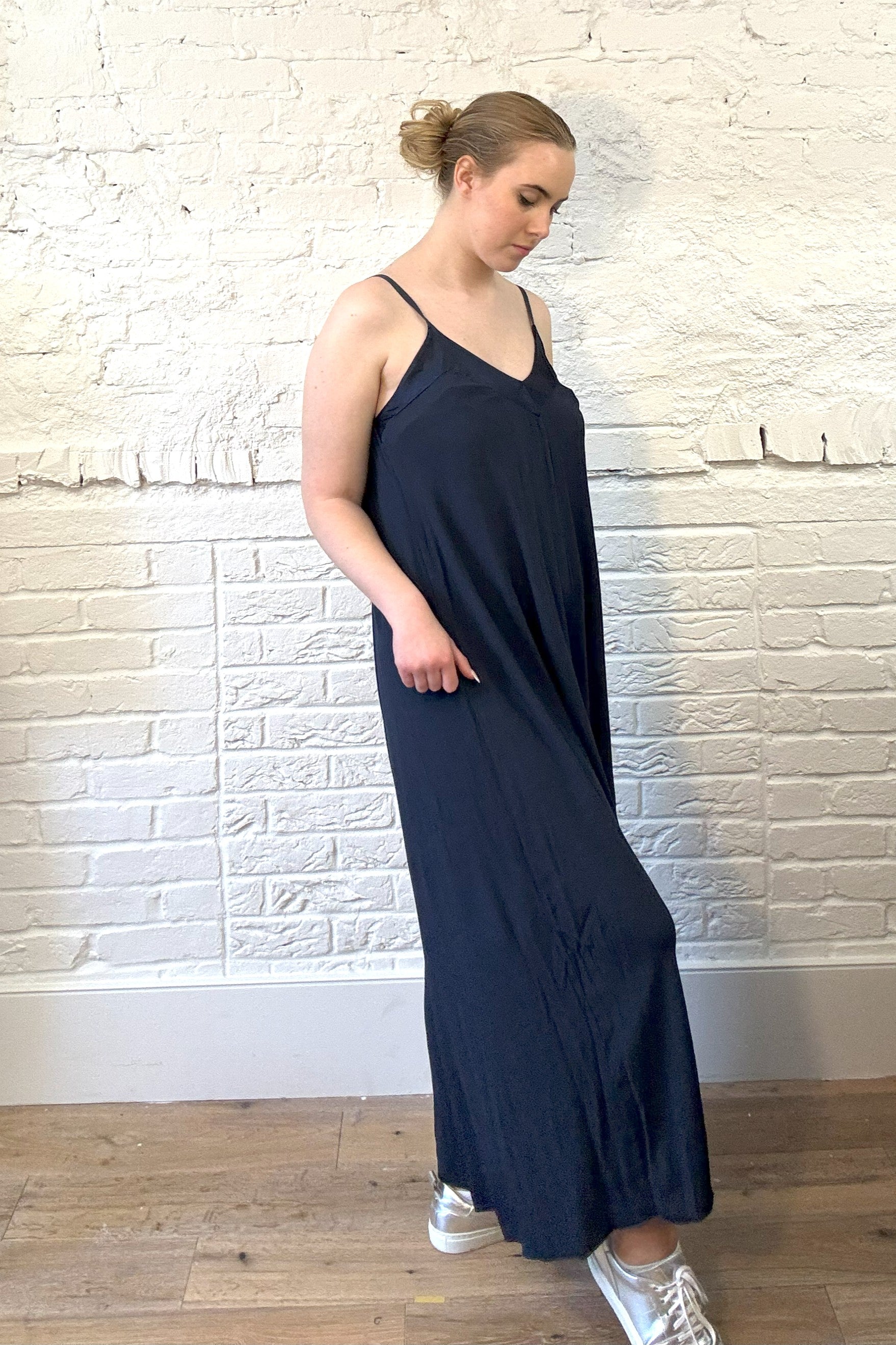 Satin Trim Wide Leg jumpsuit
