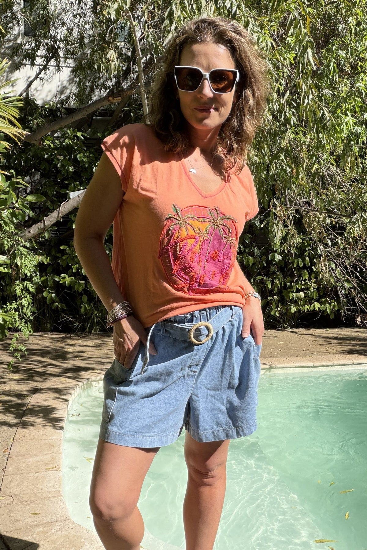 Palm Springs Beaded Tee