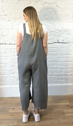 100% Linen Dungarees with Front Pockets
