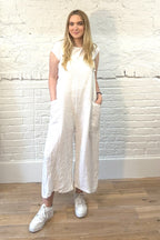 100% Linen Dungarees with Front Pockets