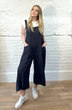 100% Linen Dungarees with Front Pockets