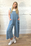 100% Linen Dungarees with Front Pockets