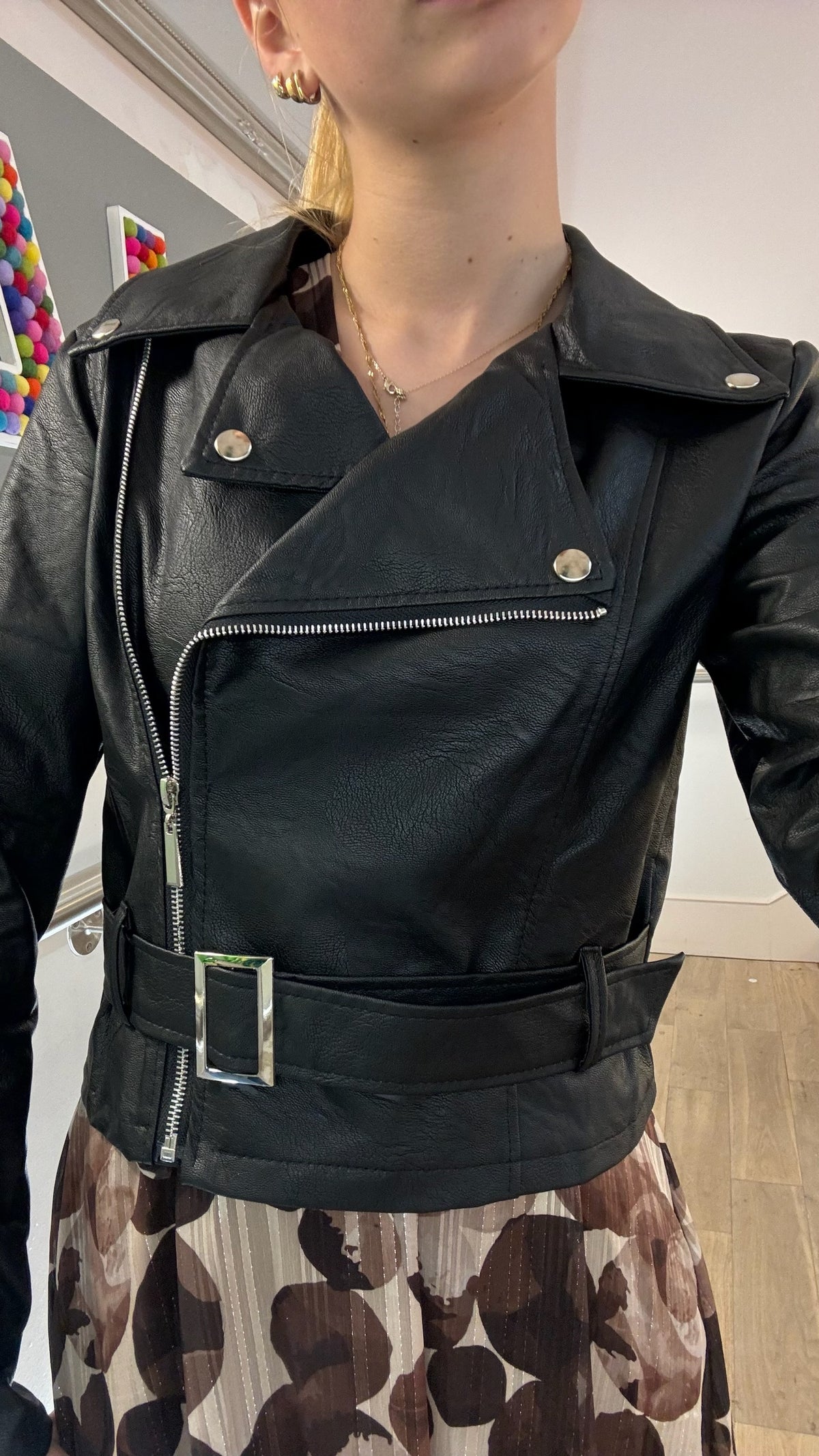 Faux Leather Biker Jacket