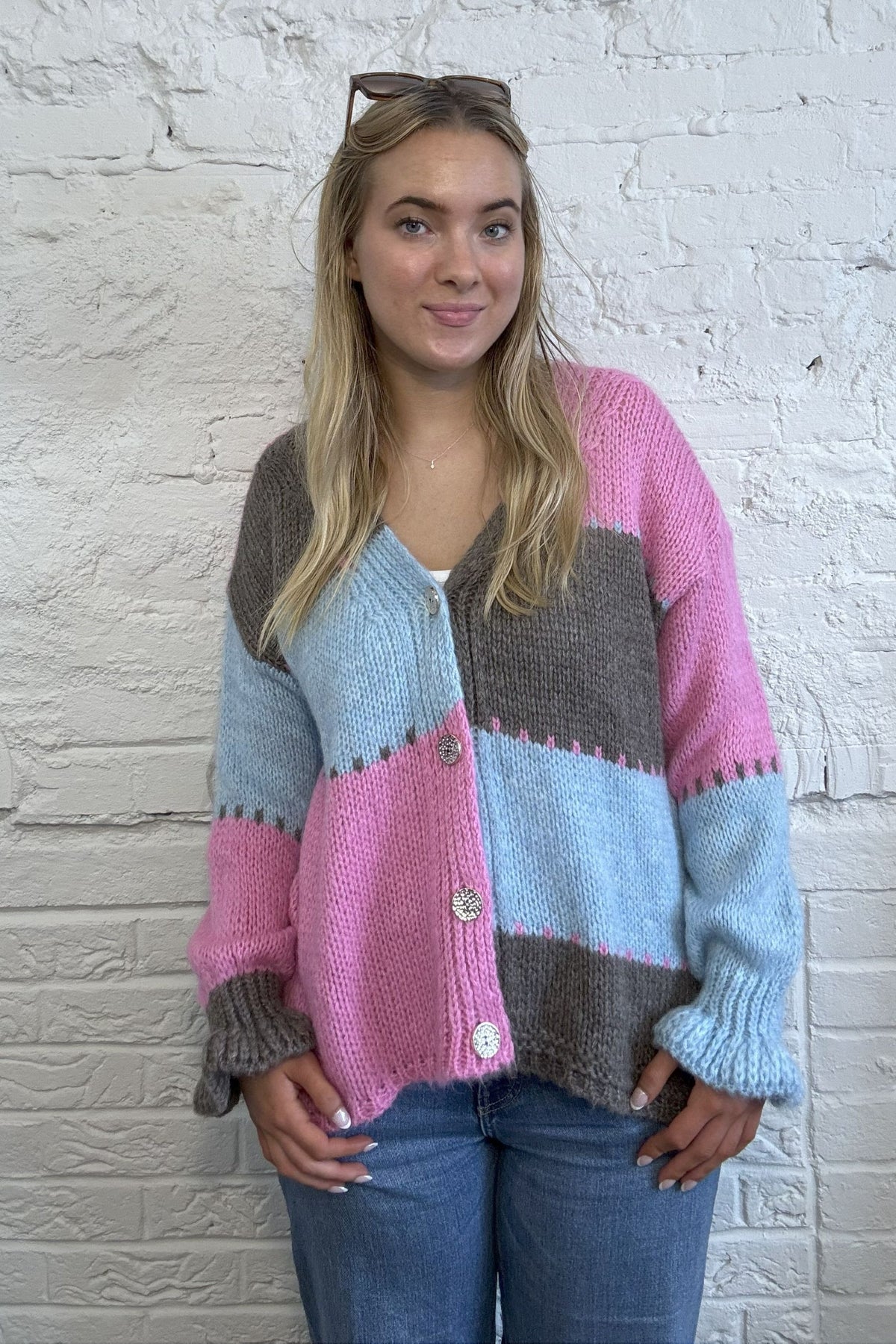 Patchwork Knit Cardigan