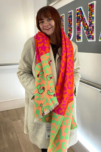 Neon Animal Print Scarf by Alex Max