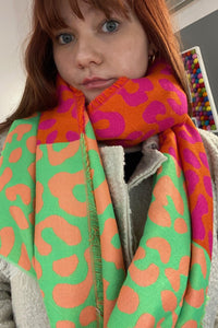 Neon Animal Print Scarf by Alex Max