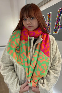 Neon Animal Print Scarf by Alex Max