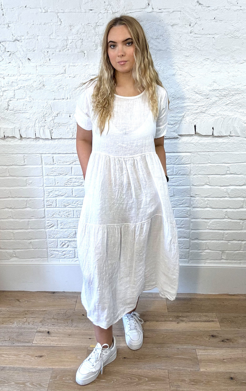 100% Linen Tiered Dress