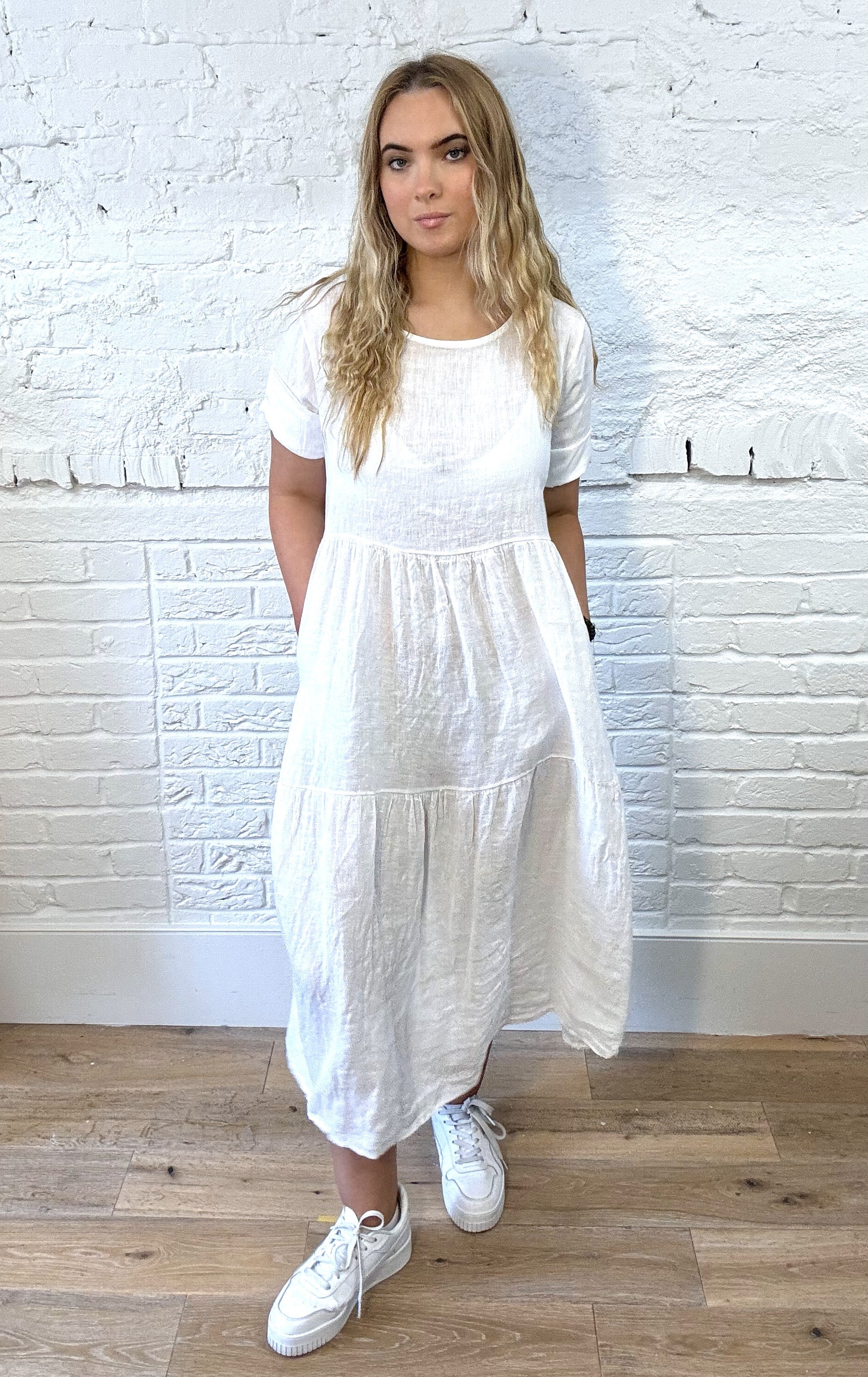 100% Linen Tiered Dress