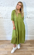 100% Linen Tiered Dress