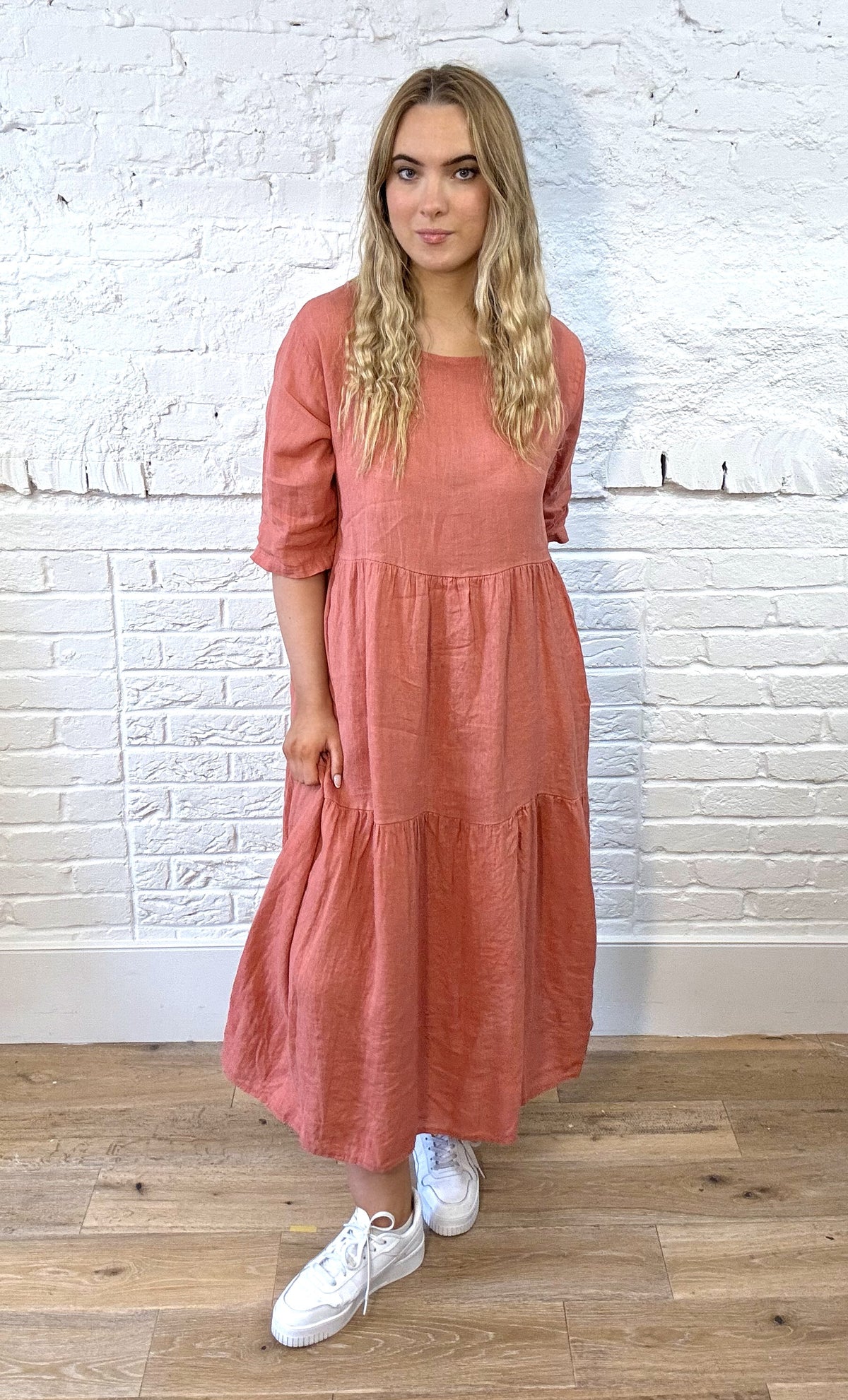 100% Linen Tiered Dress