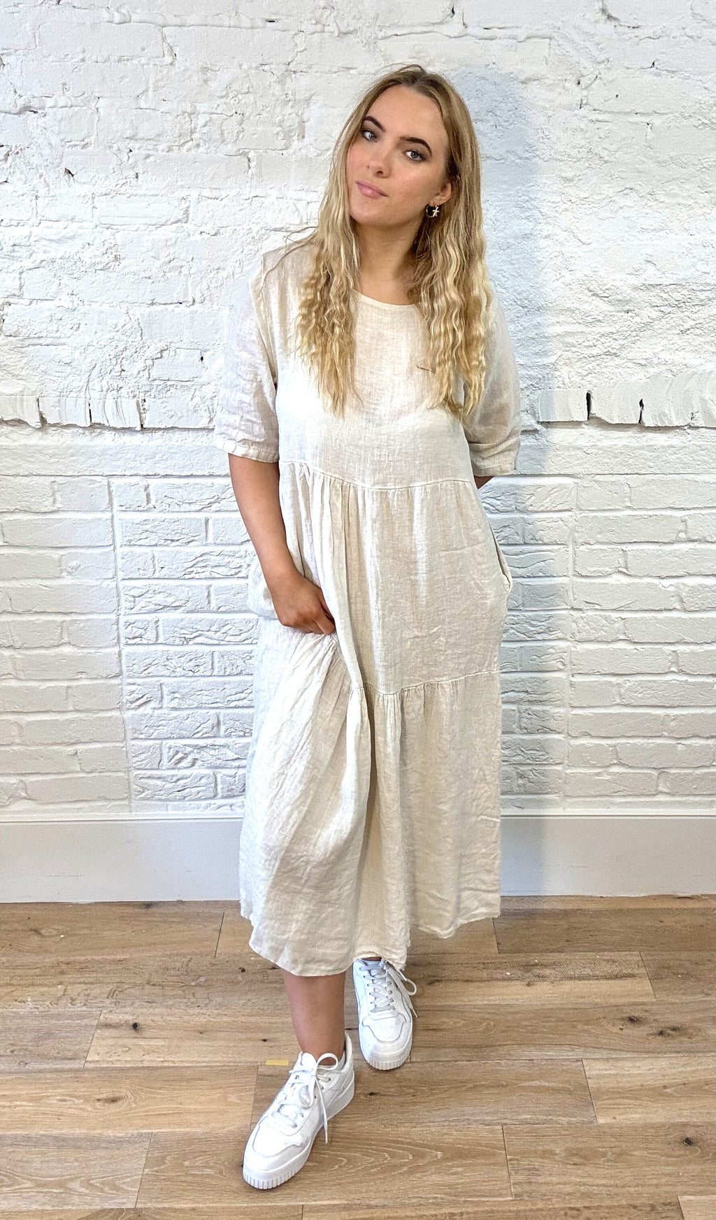 100% Linen Tiered Dress