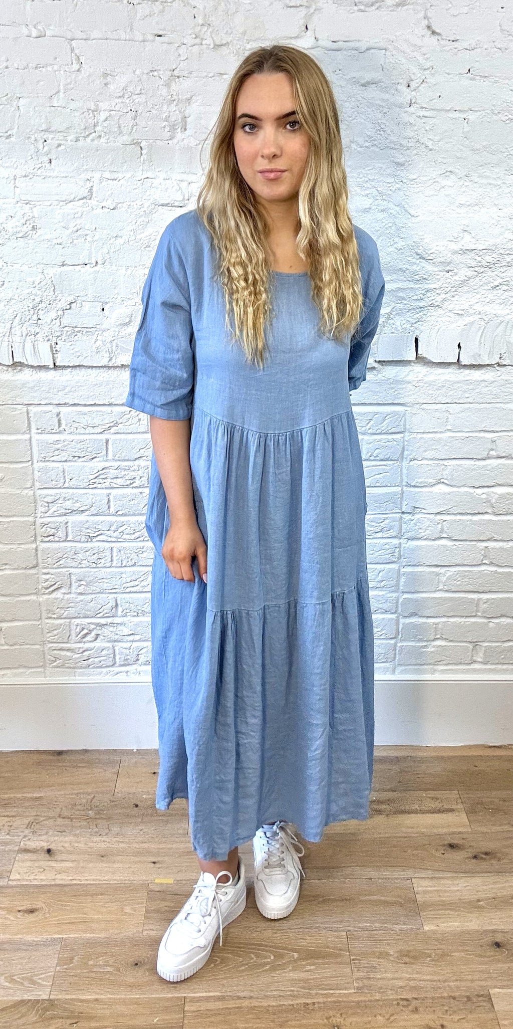 100% Linen Tiered Dress