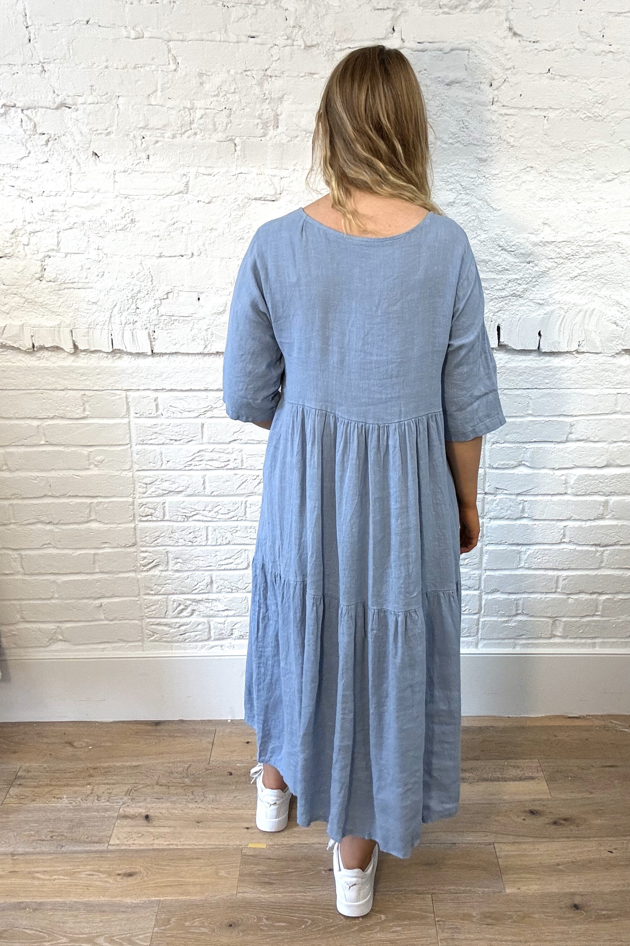 100% Linen Tiered Dress