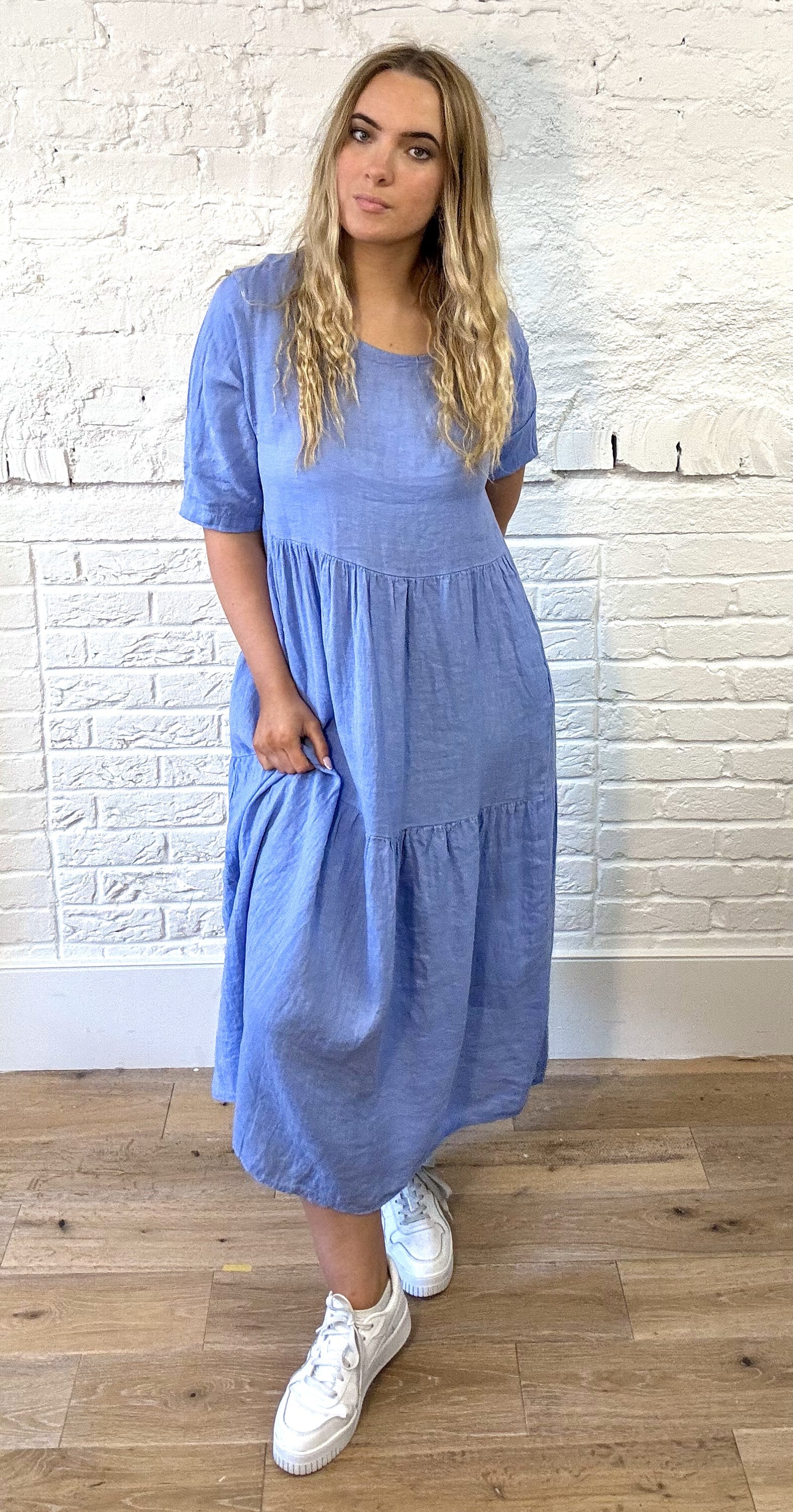 100% Linen Tiered Dress