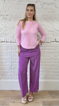 Fine Stripe Wide Leg Trousers